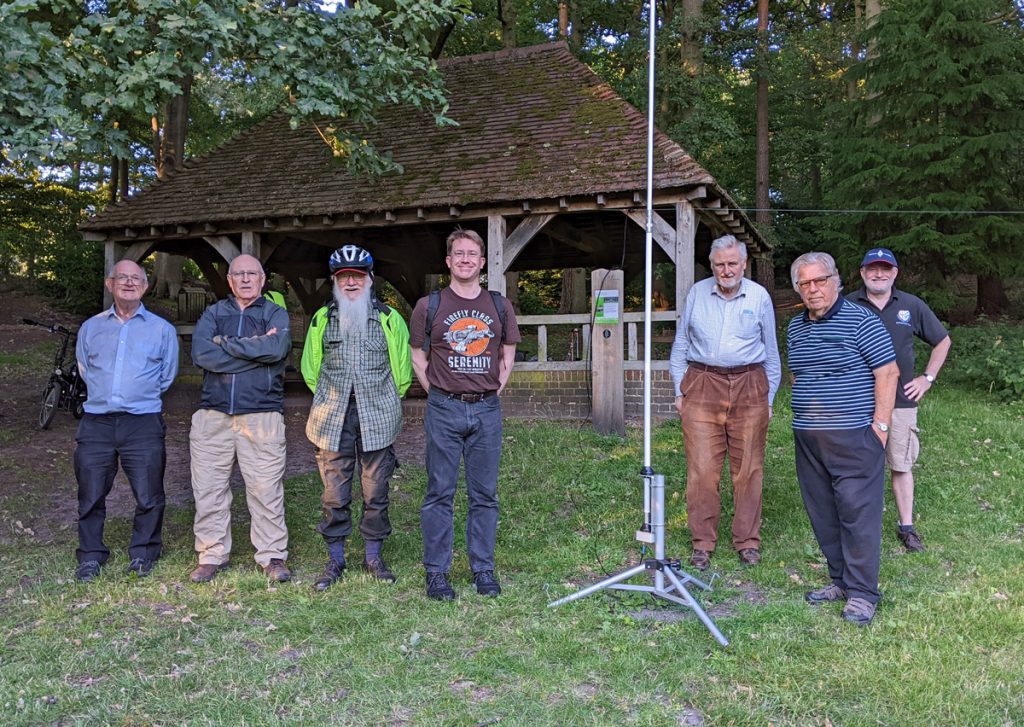 BARC Members standing outside the Summerhouse in Lily Hill Park Bracknell