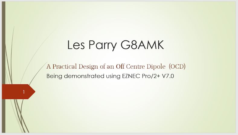 Fromt page image for presentation by Les G8AMK
