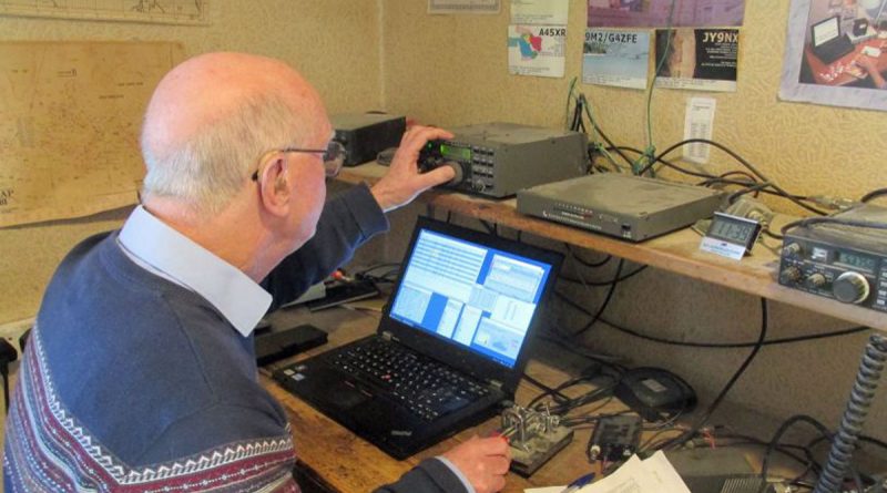 Dave G3YMC operating CW during the CQWW contest 2023
