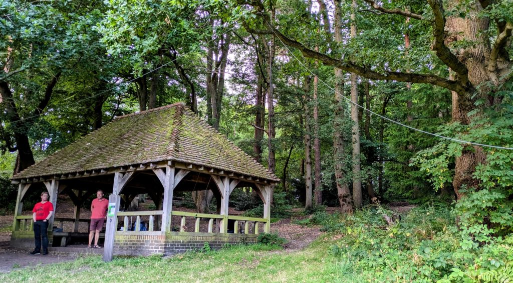 The Summer House in Lily Hill Park showing the G5RV antenna.
