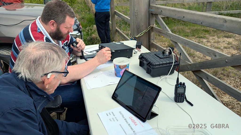 Club Members operating the IC-7300 for our POTA Activation