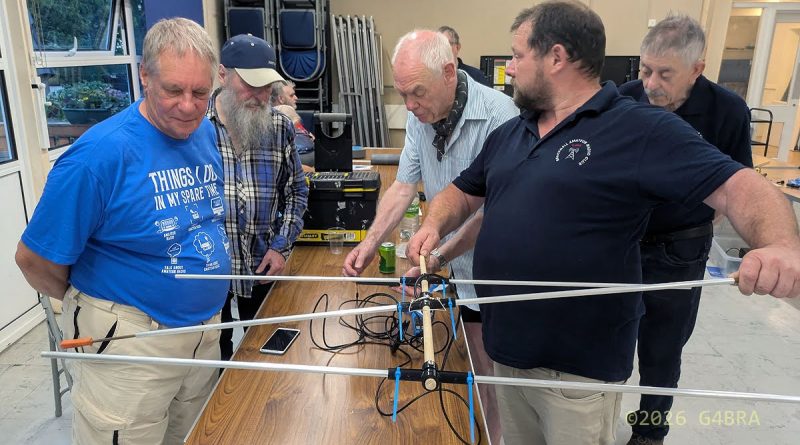 Members constructing a VHF Yagi Antenna